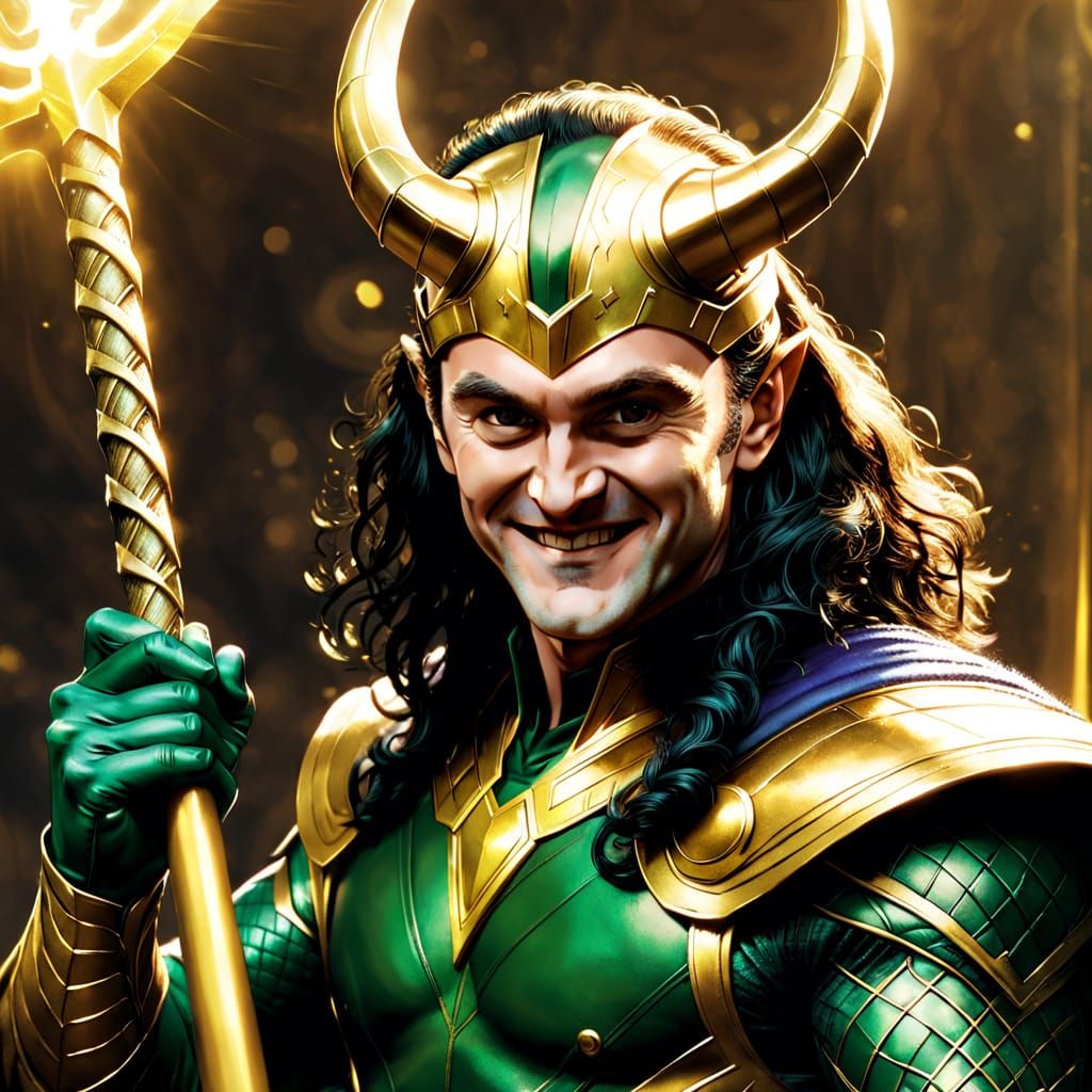 Chuck Schumer as Loki in Marvel Comic Art