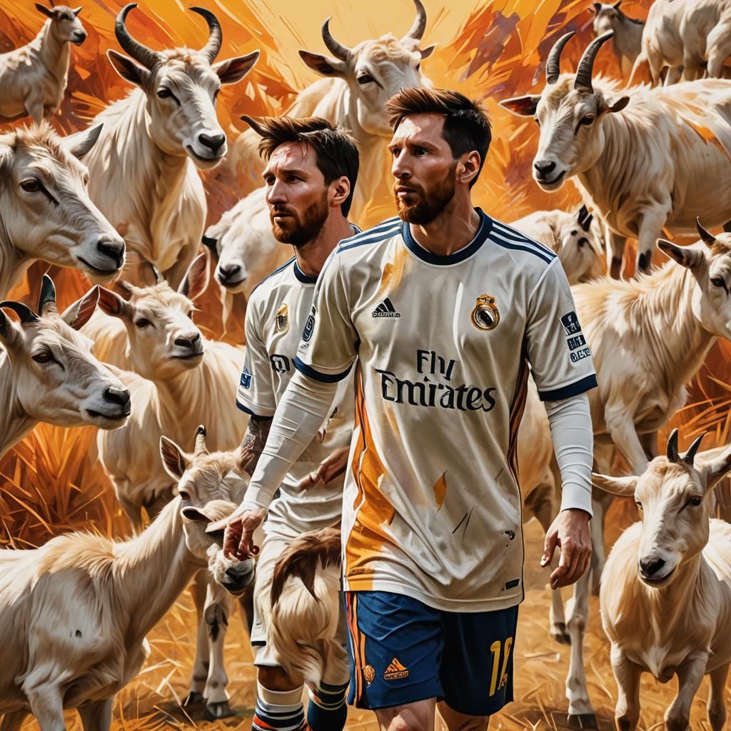 Messi in Real Madrid Jersey: Hyperrealistic Art