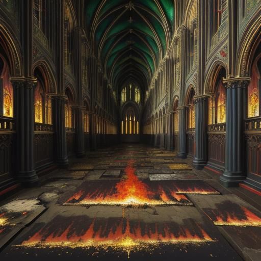 Great Fire of London: Gothic Cathedral in Flames