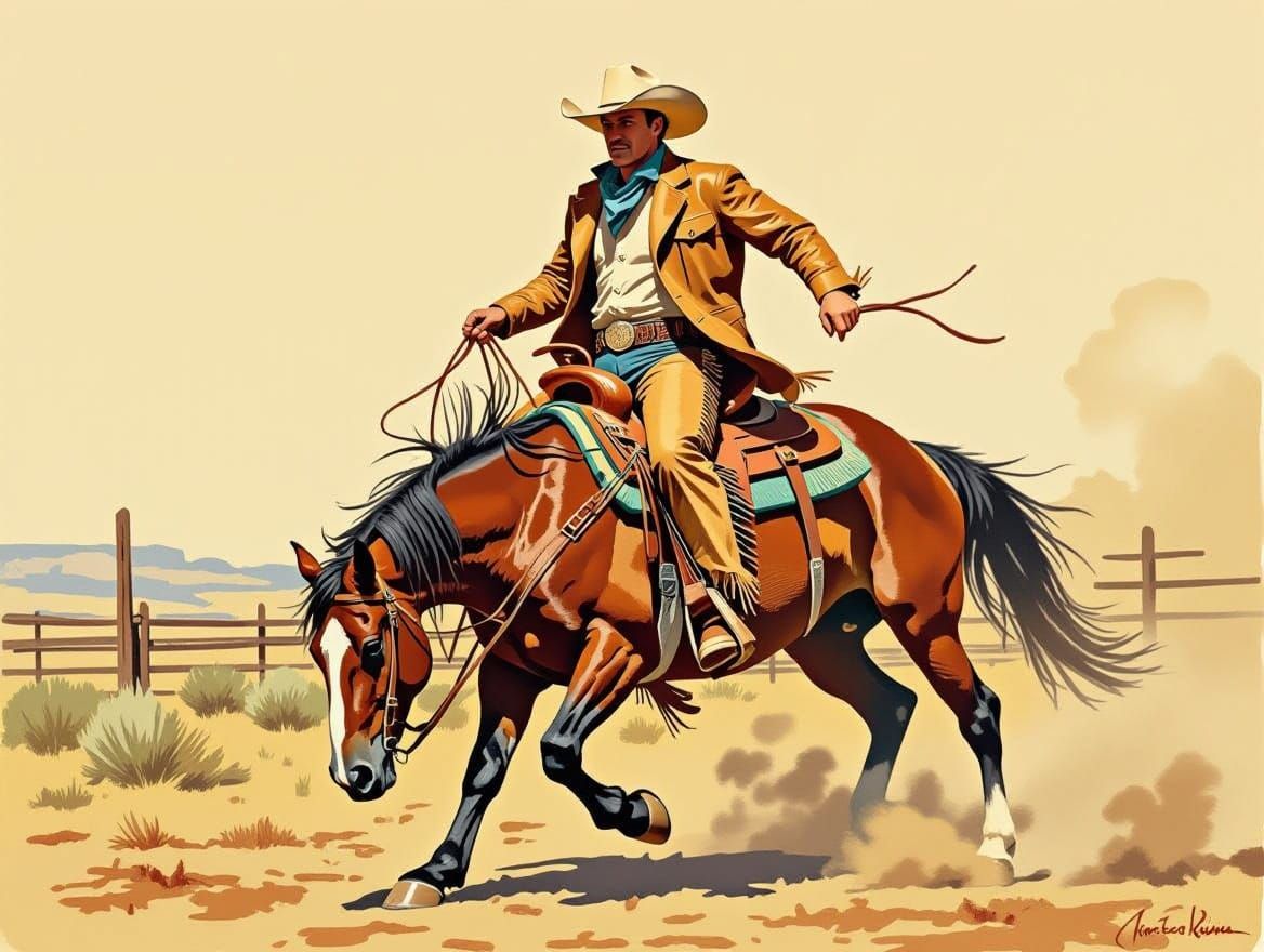 Gritty American West Cowboy Rides Free