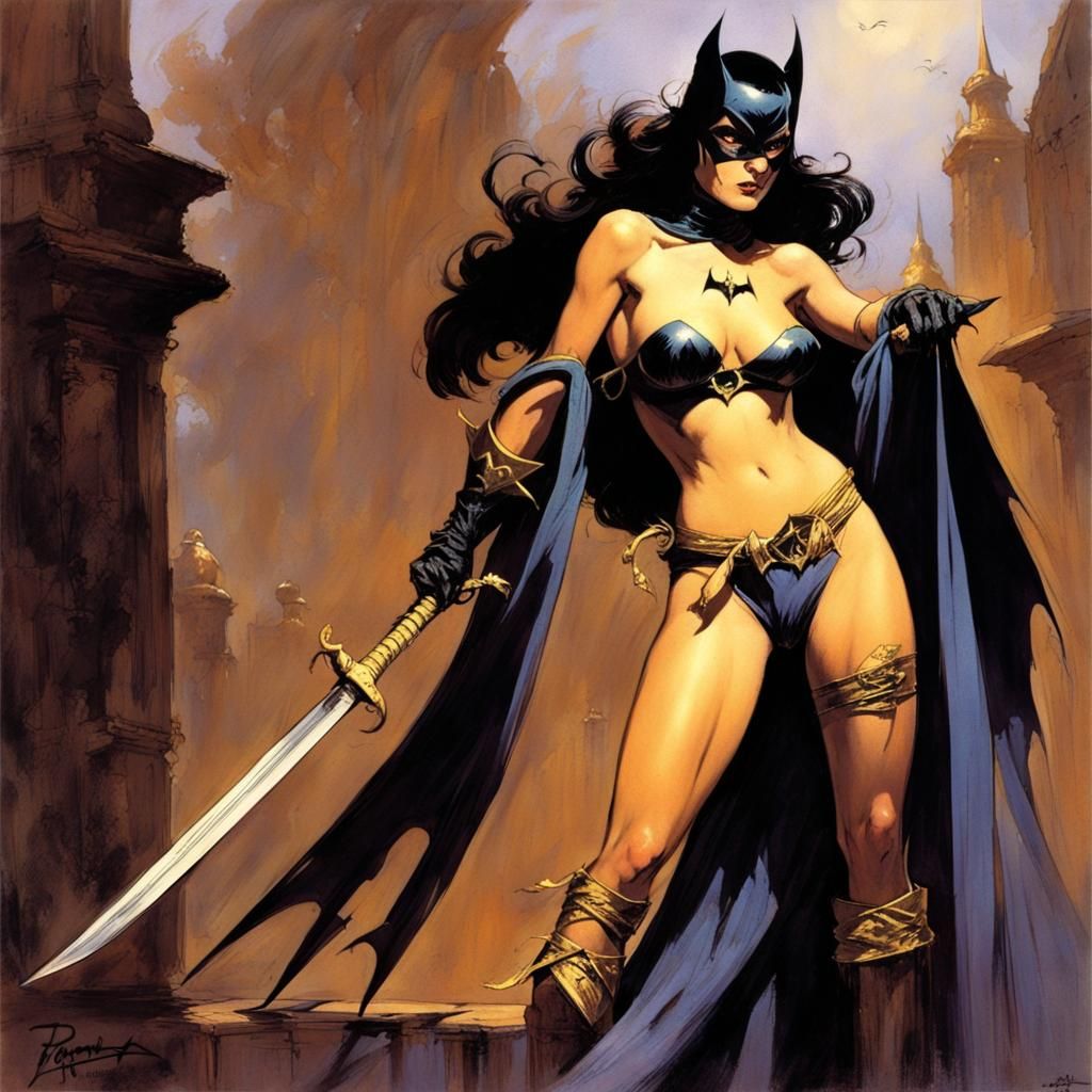Batgirl in Sword and Sorcery Dark Fantasy