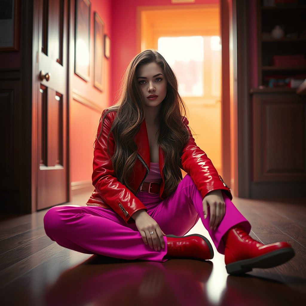Woman in Red Jacket: Fantasy Concept Art