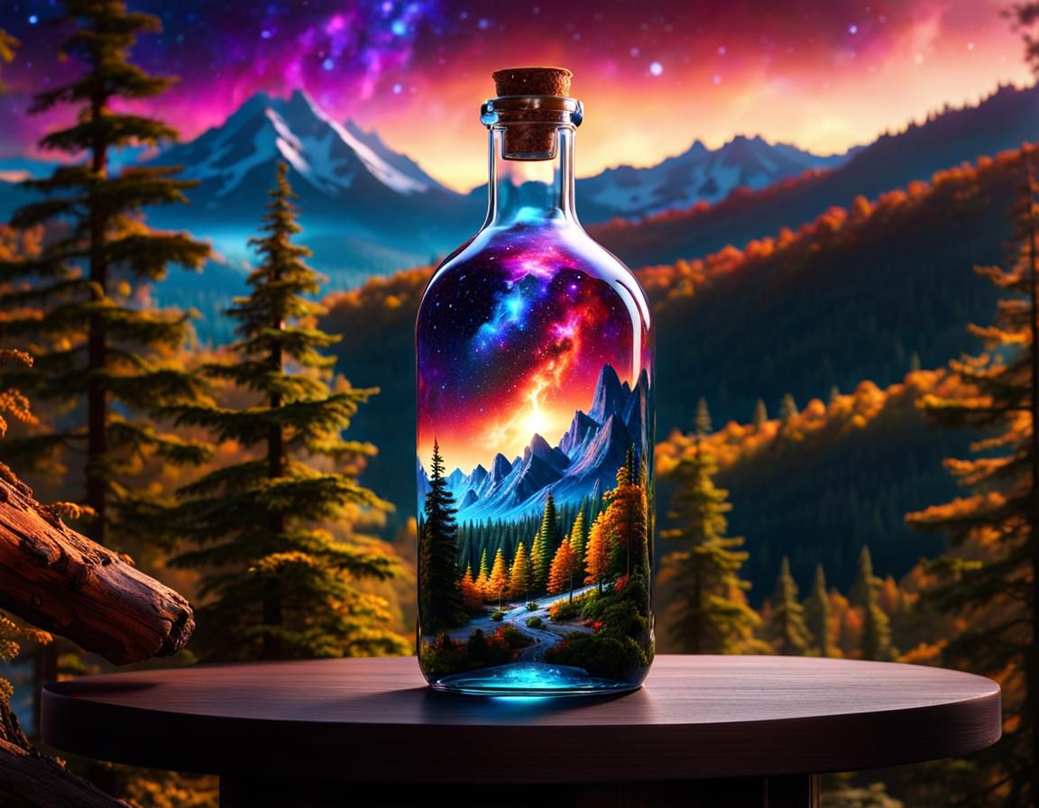 Galaxy in a Bottle: Fantasy Woods, Cinematic Render