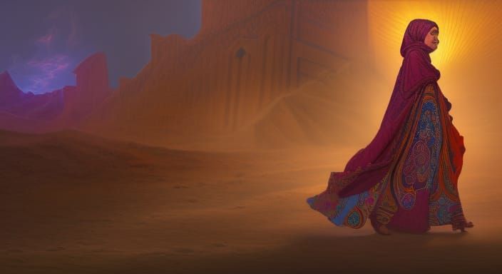 Bedouin Woman in Ornate Clothing, Concept Art