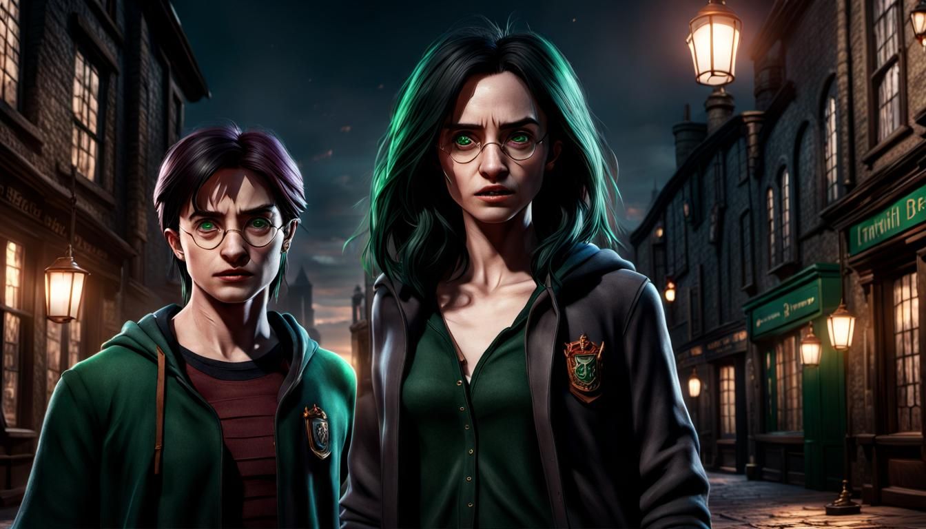 Hyperrealistic Portrait: Harry Potter as a Woman