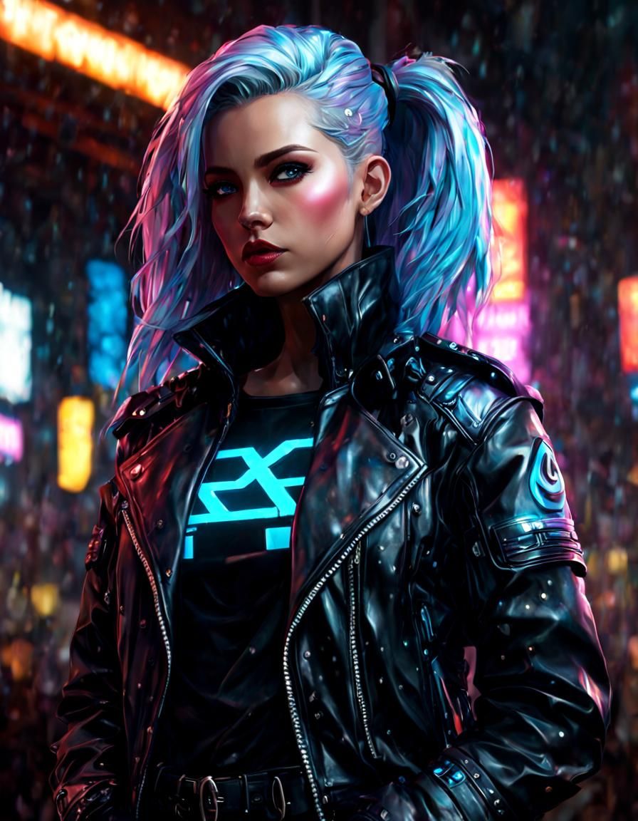 Cyberpunk Trixie Full Height Portrait in 8K