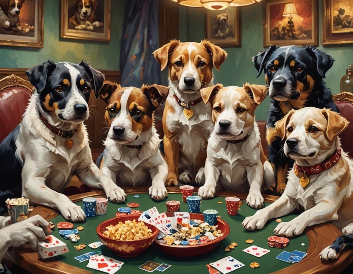 Dogs Playing Poker ~ Style of Cassius Marcellus Coolidge