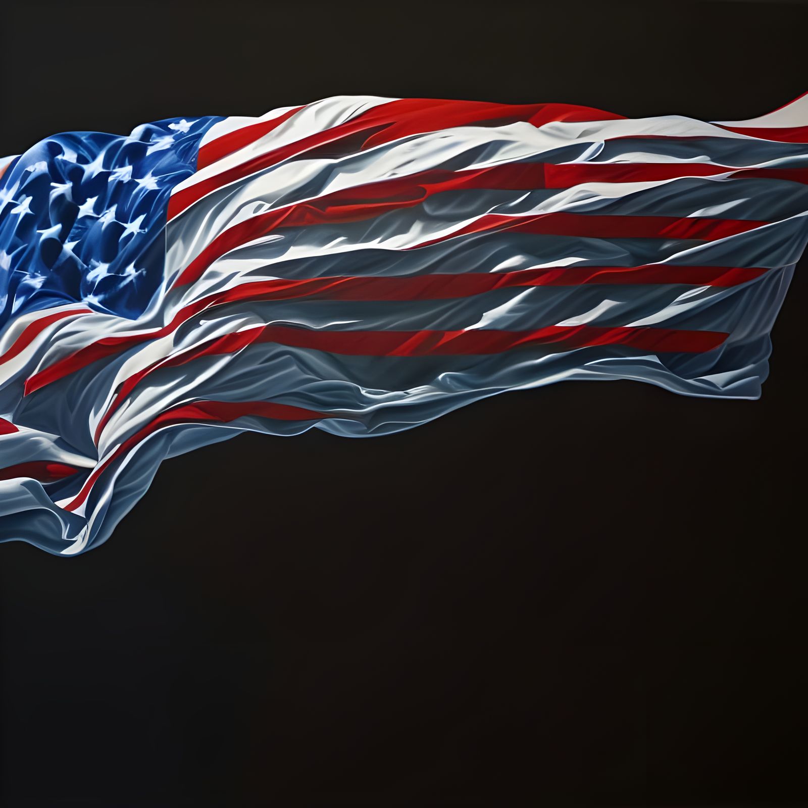 US Flag in Hyperrealistic Acrylic Art