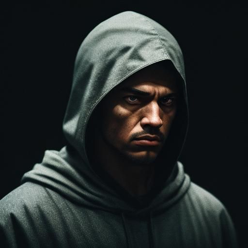 Mysterious Hooded Figure in Cinematic Lighting