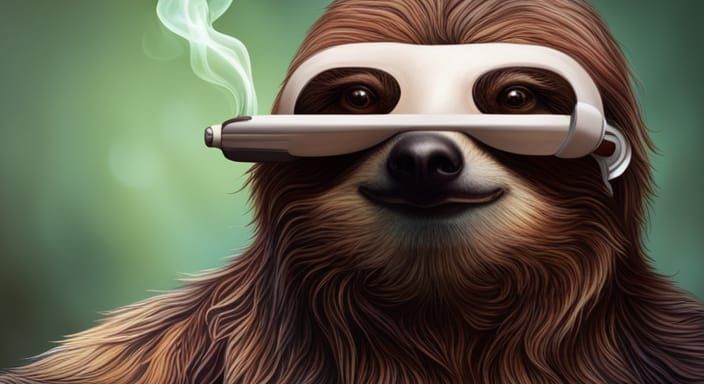 Psychedelic Sloth Smoking a Pipe in 4K