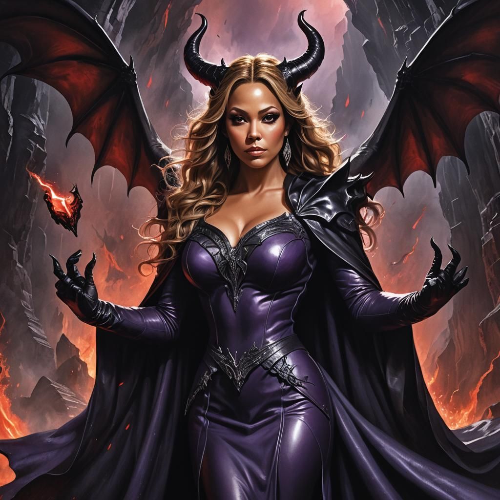 Mariah Carey as Hell Queen in Dark Fantasy Art