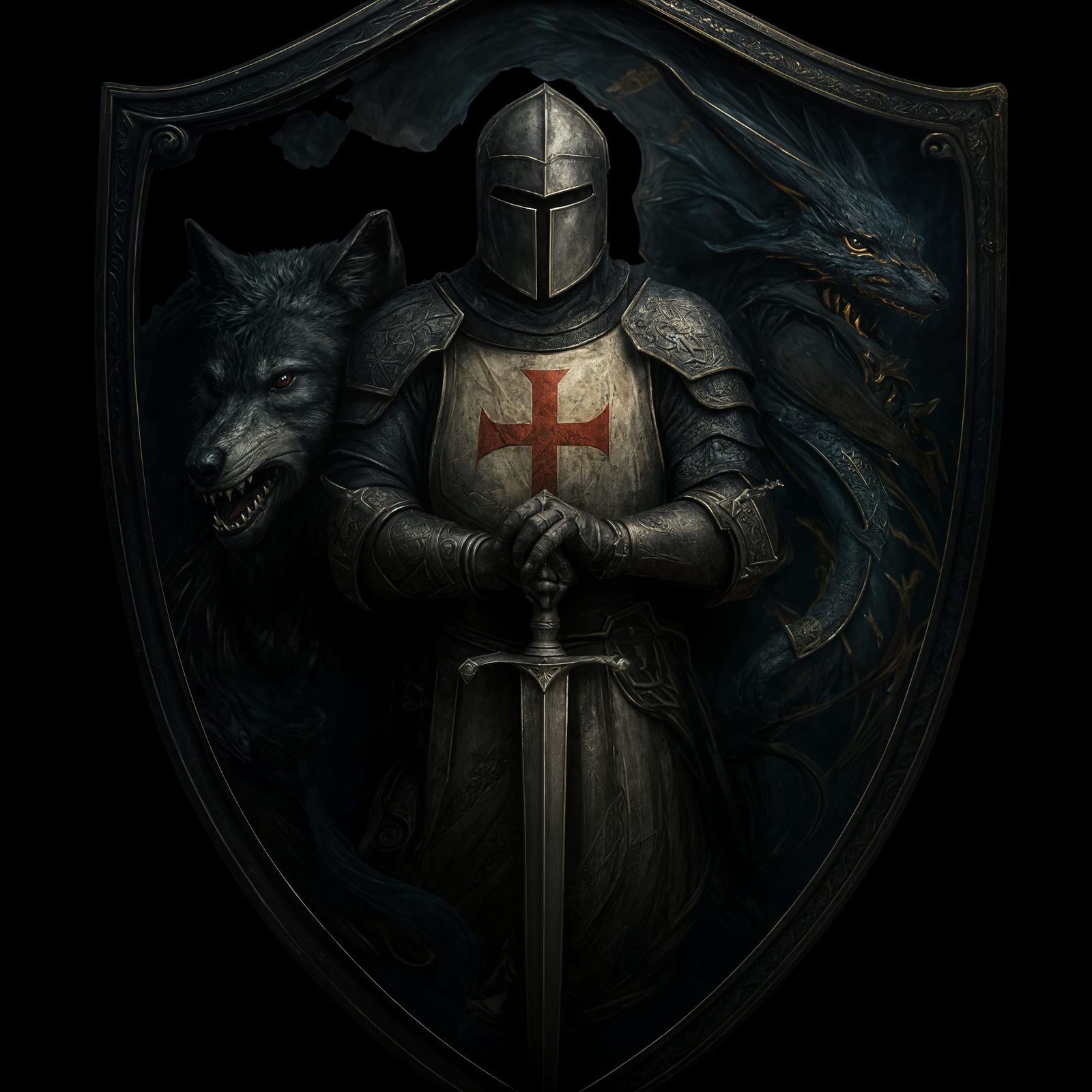 Templar Knight Embarks on Quest in a Fantastical Realm