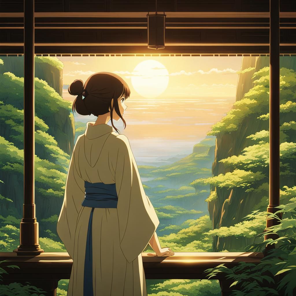 Jedi Girl in Studio Ghibli Anime Style