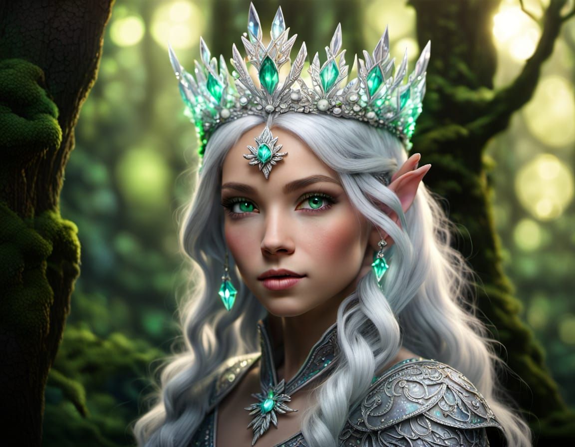 Ethereal Elf Princess in Enchanted Forest