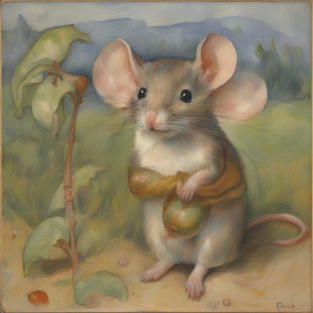 Mouse Fairy Stealing Grains, Art Style Blend