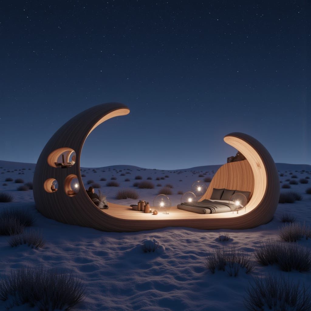 Mystical Napping Sphere Under Starlit Sky