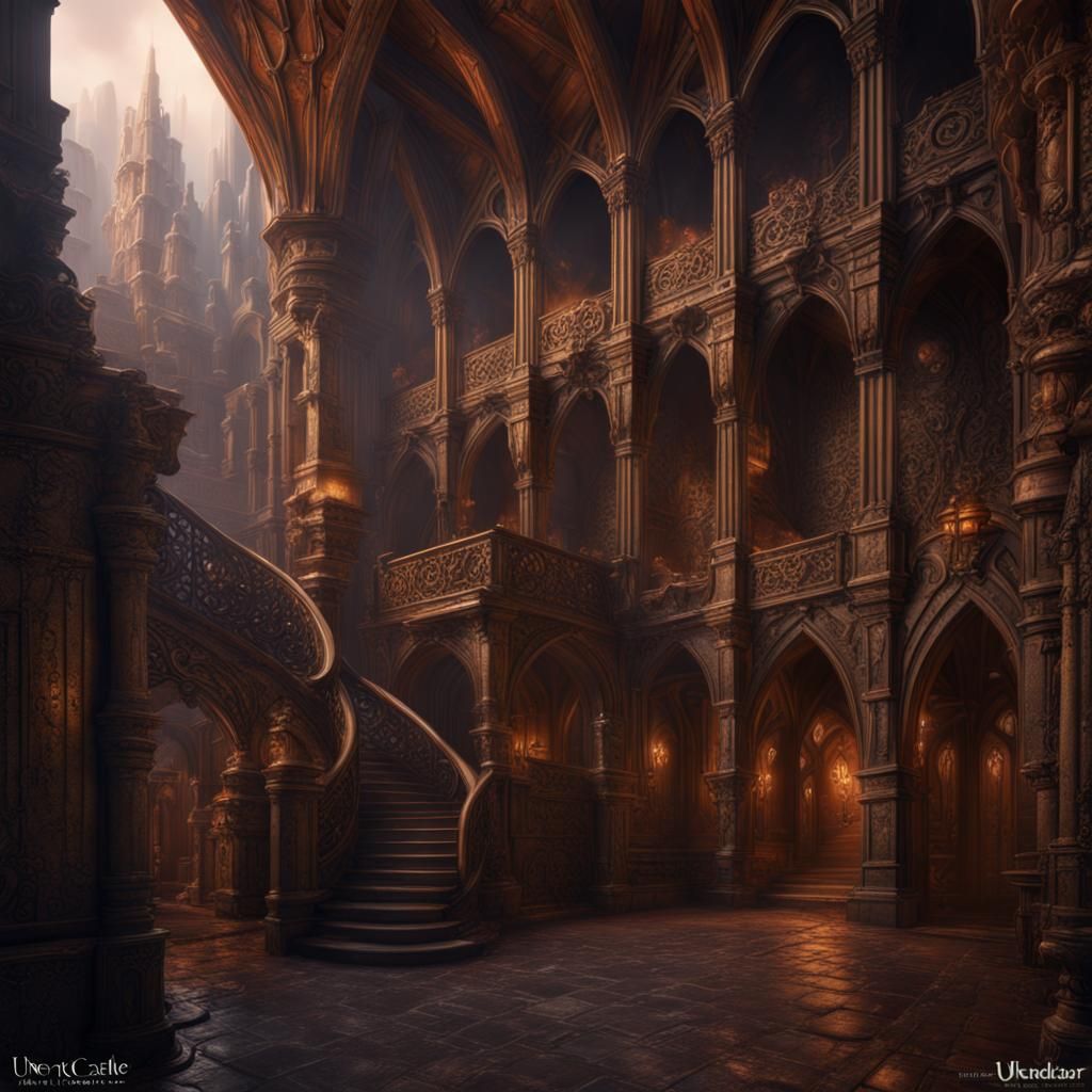 Fantasy Castle Kitchen Route: Detailed Matte Painting