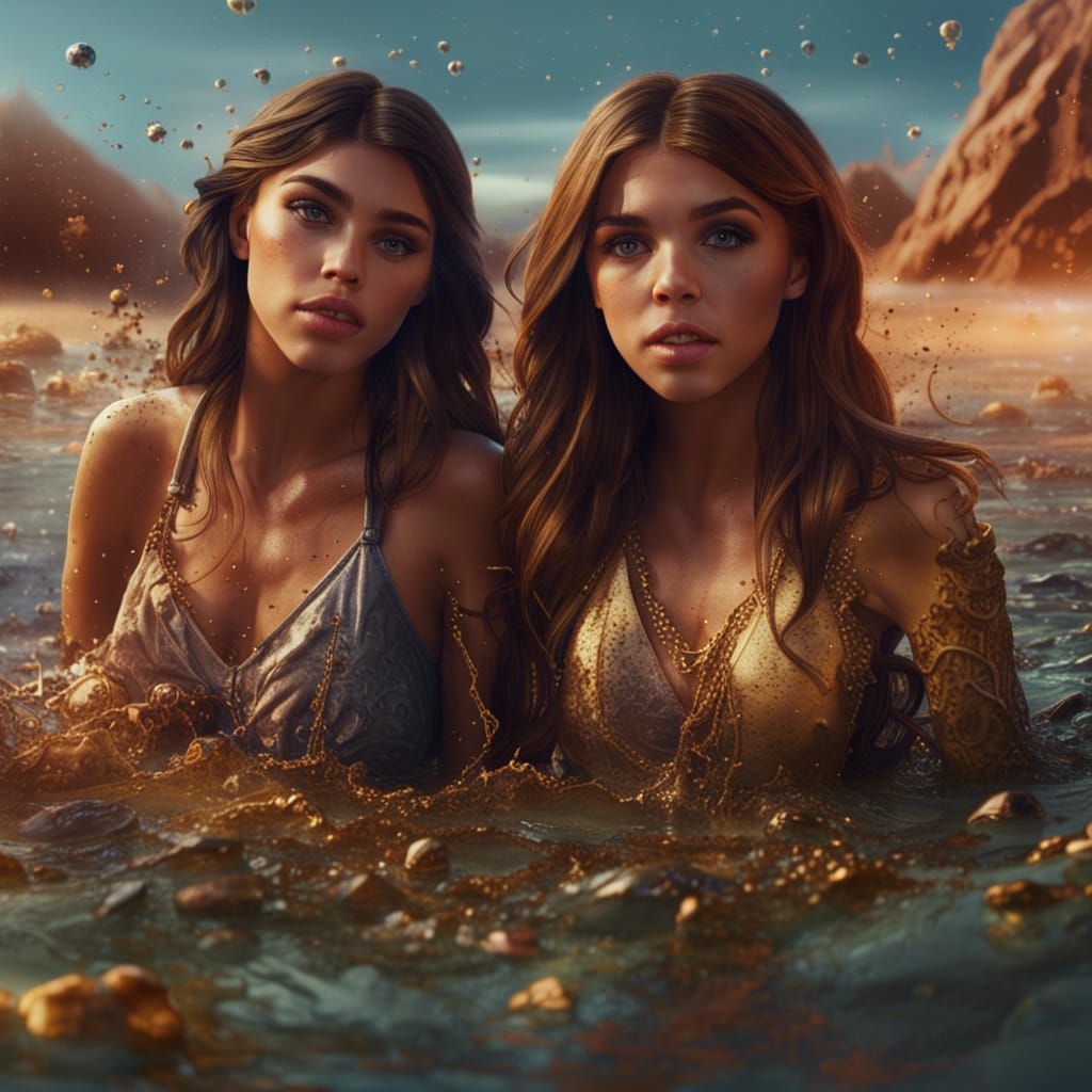 Celebrities Sinking in Quicksand: Fantasy Concept Art