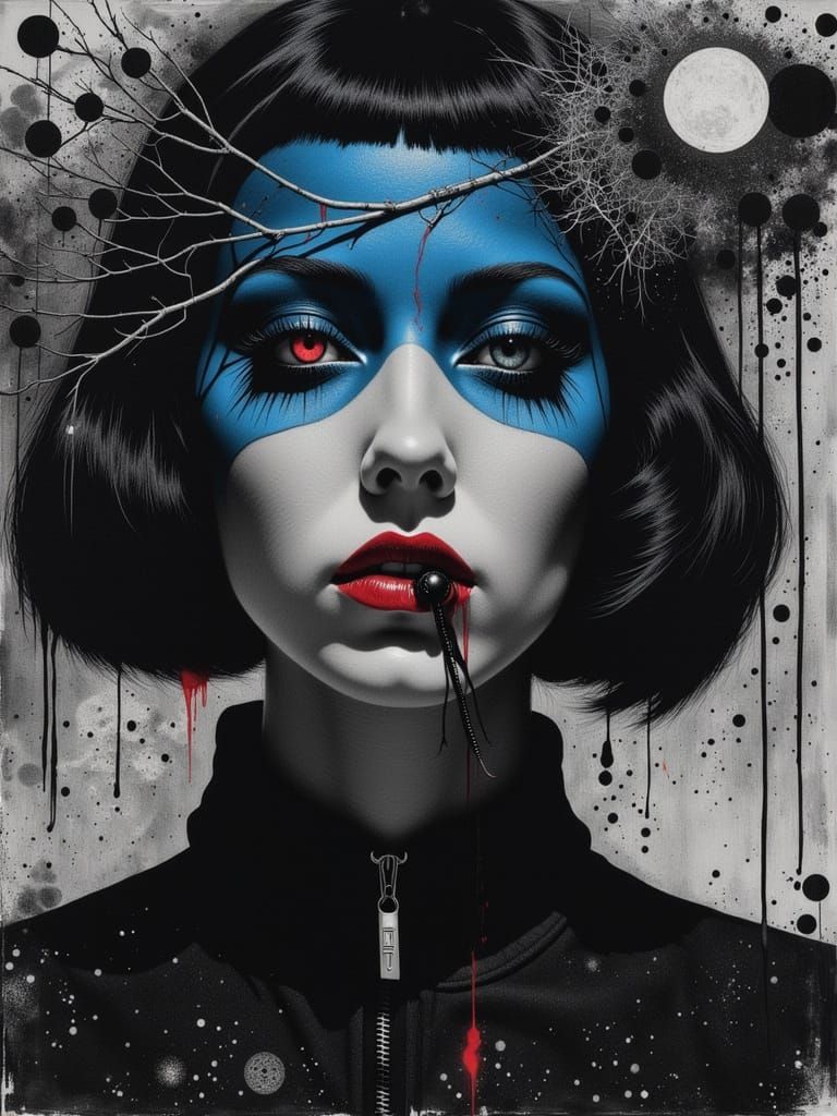 Goth Punk Portrait of Ethereal Woman