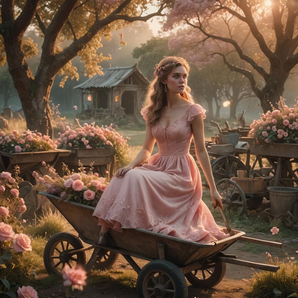 Sunrise Photo on Wheelbarrow: Fantasy Concept Art