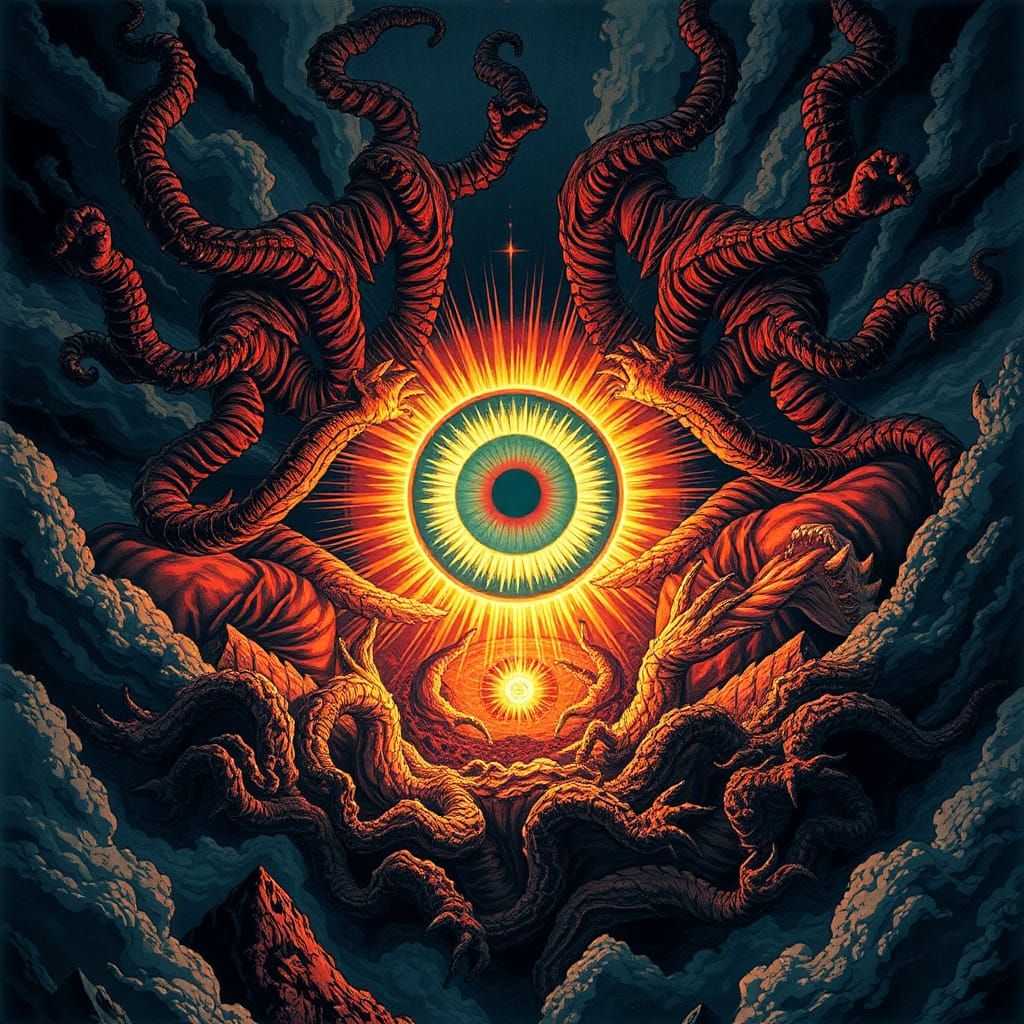 Cosmic Eye of Azathoth Radiating Otherworldly Light