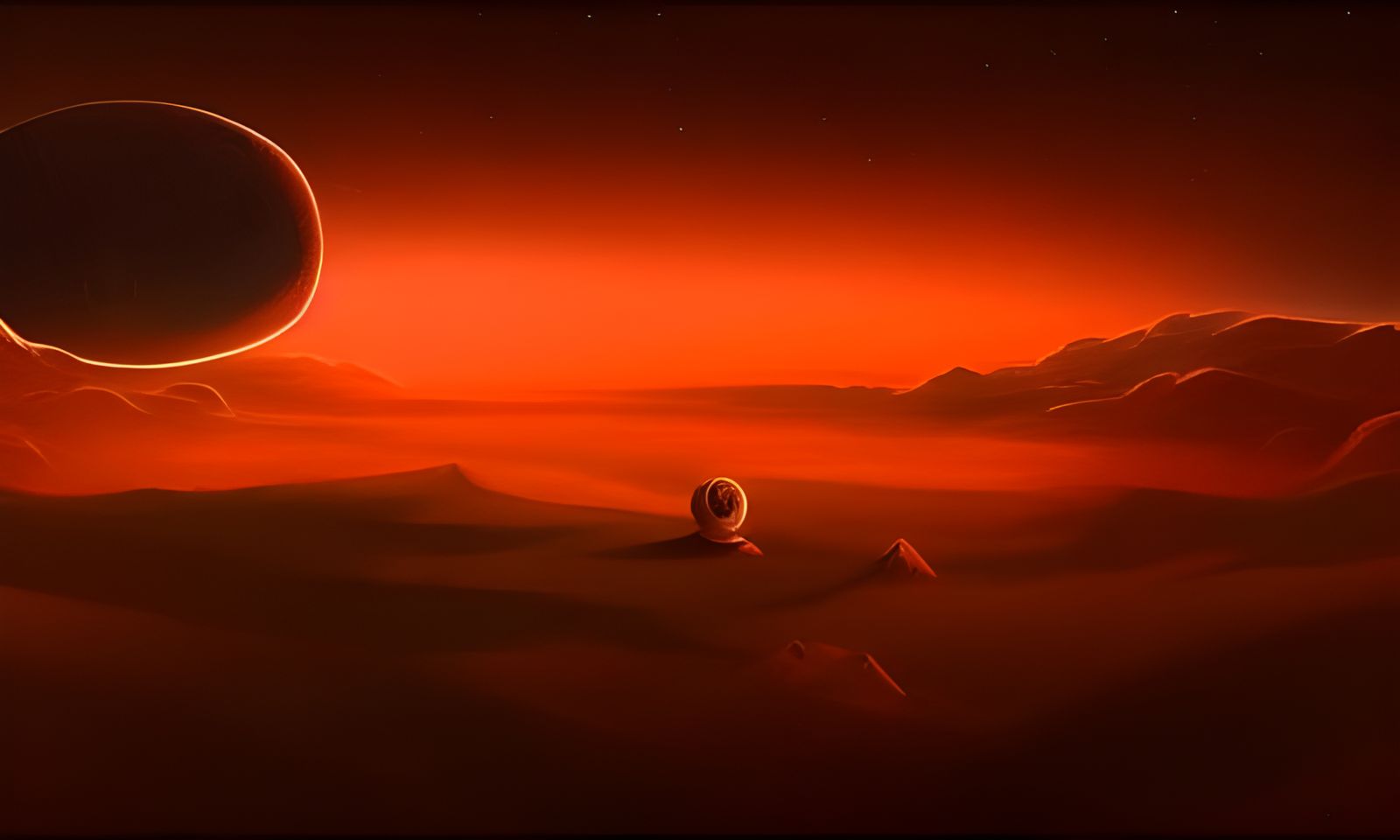 Colorful Cosmic Landscape with Parallax Rendering