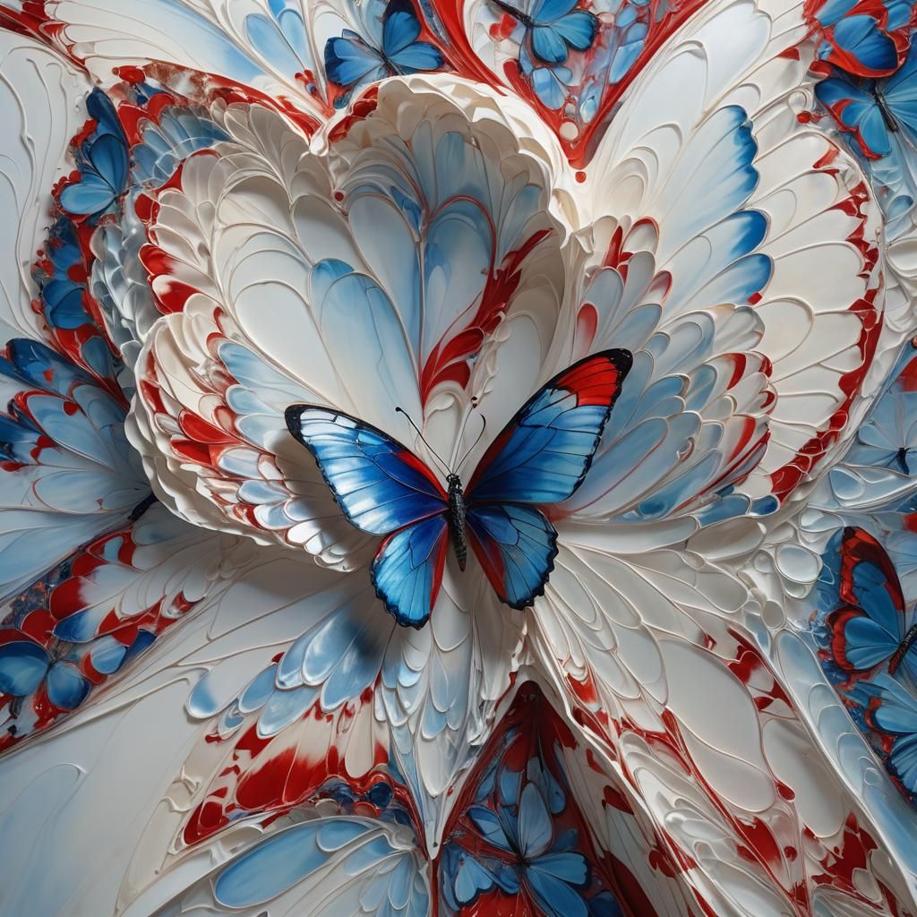 Surreal Butterfly Heart in Rothko-esque Colors