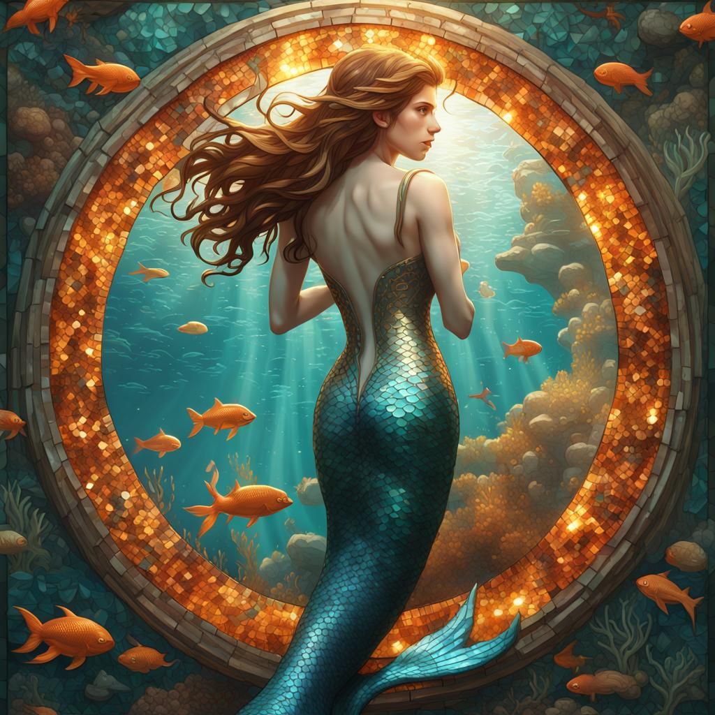 Anna Kendrick as Mermaid in Byzantine Mosaic