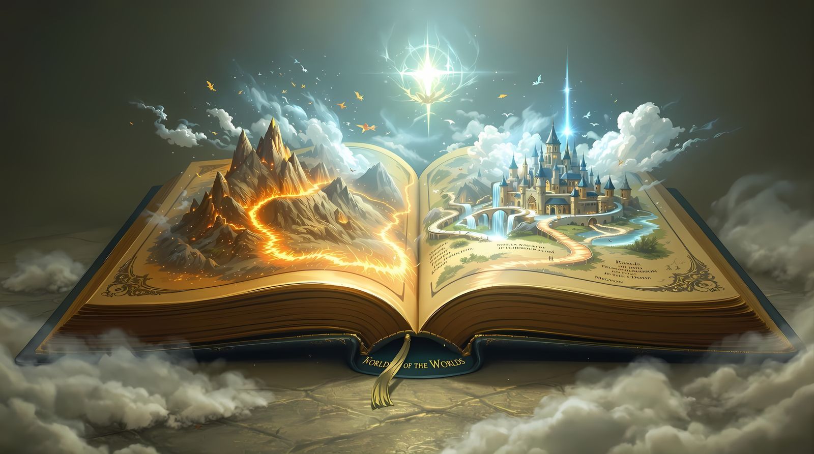 Surreal Fantasy Worlds Unfold from Ancient Book