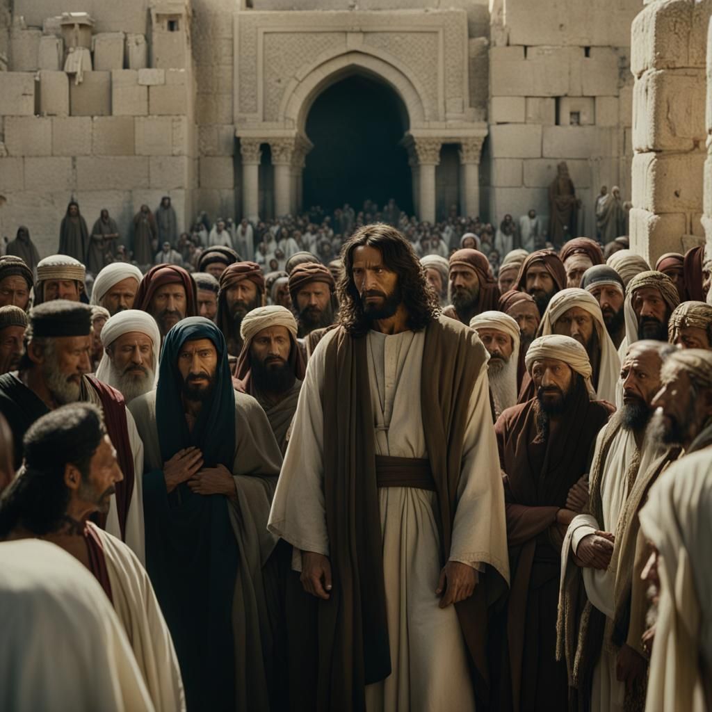 Jesus at Temple Gates, Cinematic Film Still