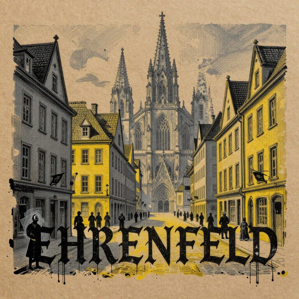 Gothic EHRENFELD District Silkscreen Art