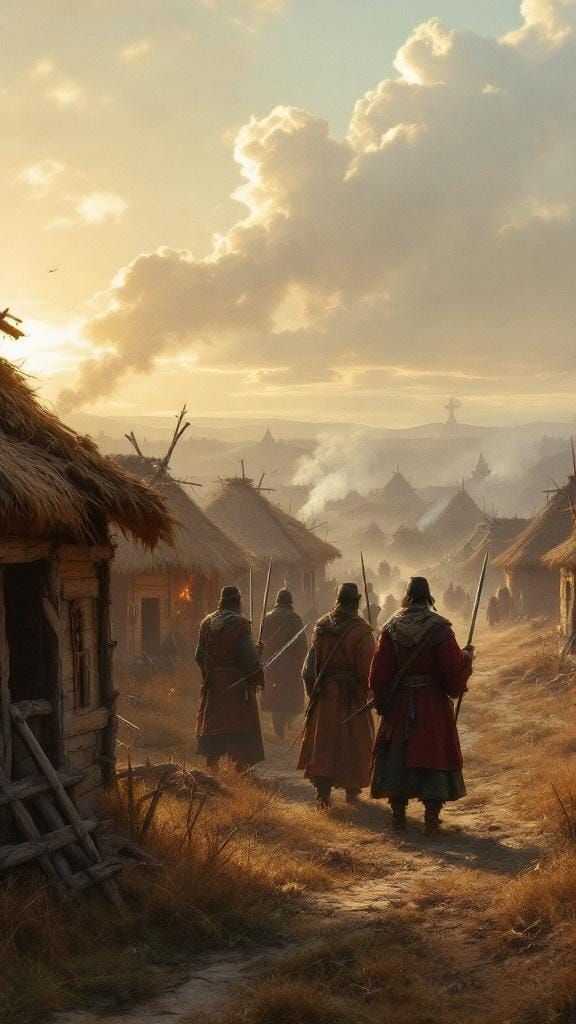 Zaporozhian Cossacks Guarding Sich at Sunrise