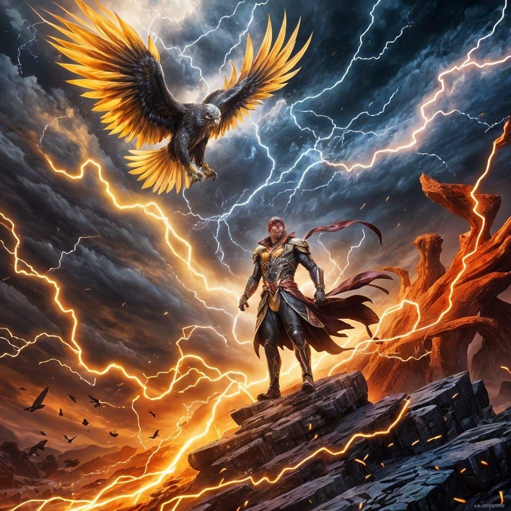 Speedster in Electric Storm: Art Nouveau Concept