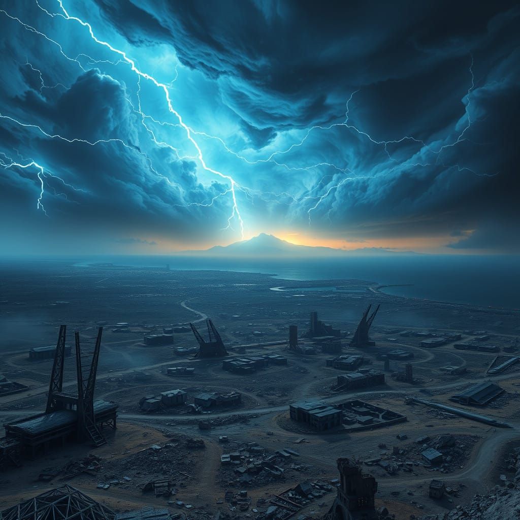 Apocalyptic Twilight: Ruined Cities and Desolate Landscape
