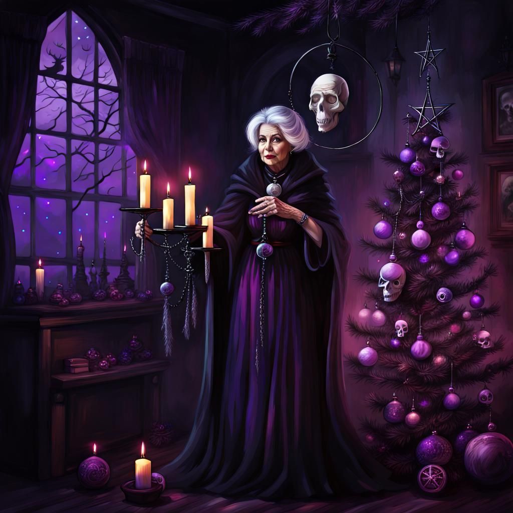 Gothic Witch Christmas Tree Decoration
