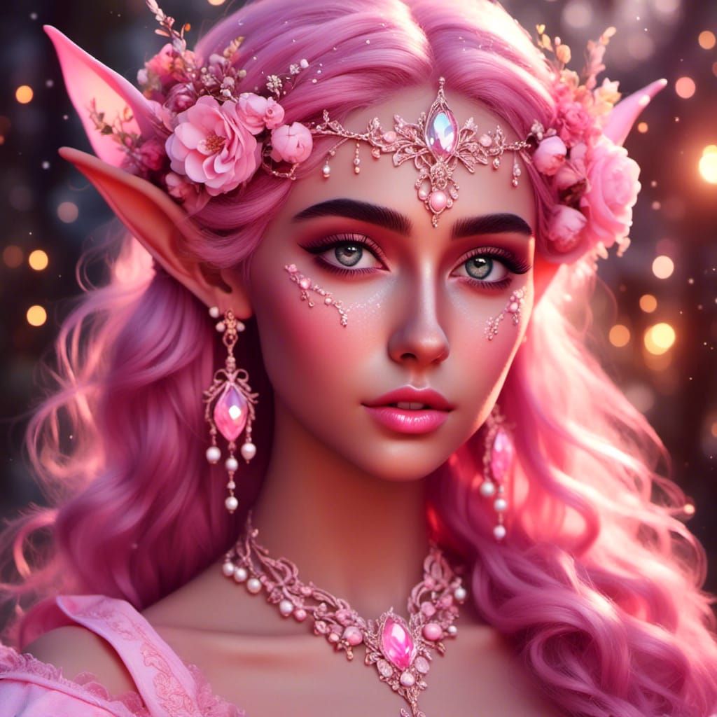 Elven Lady in Pink 1