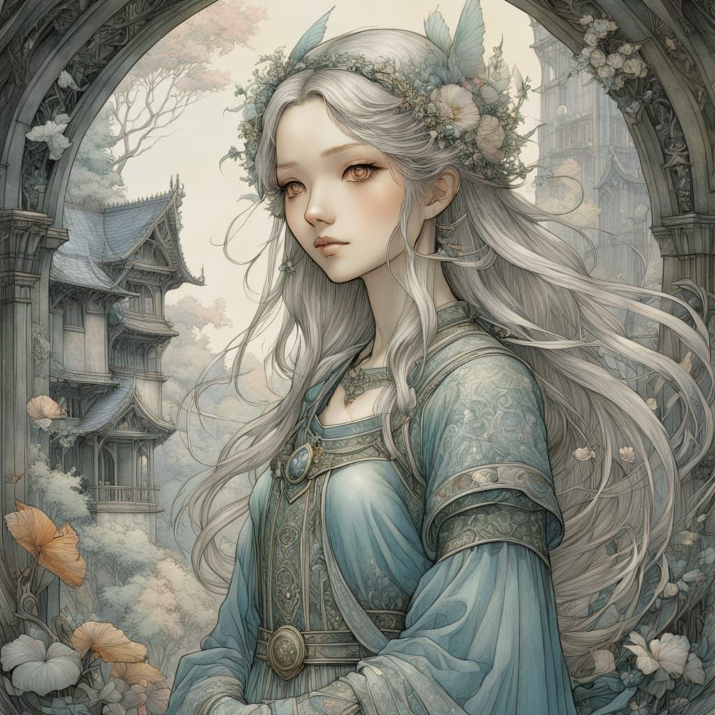 Luminous Maiden in Medieval Fantasy Style