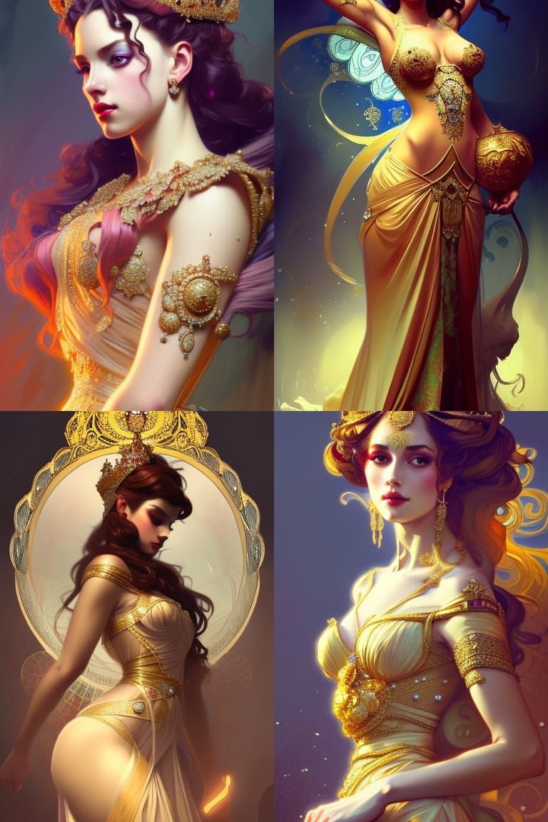 Elegant Queen in Royal Gown, Digital Art