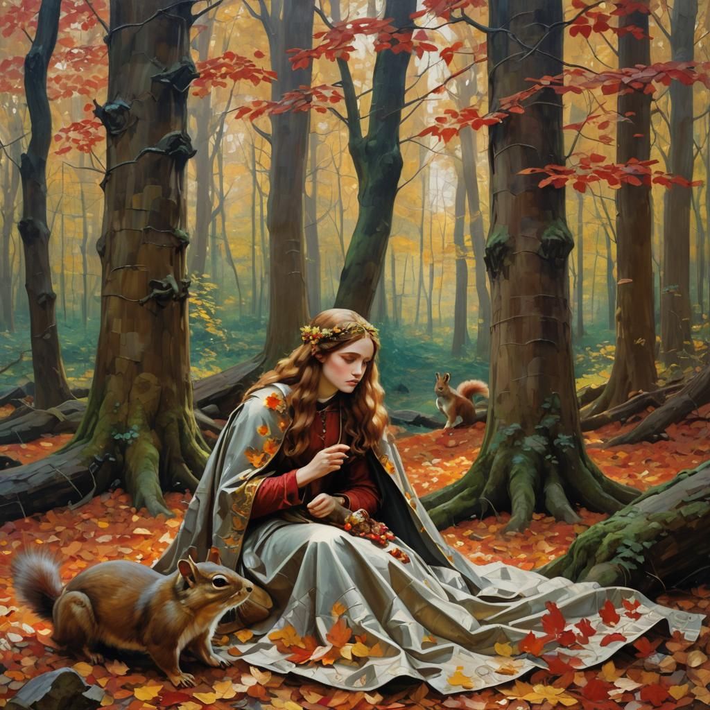 Ophelia in the forest