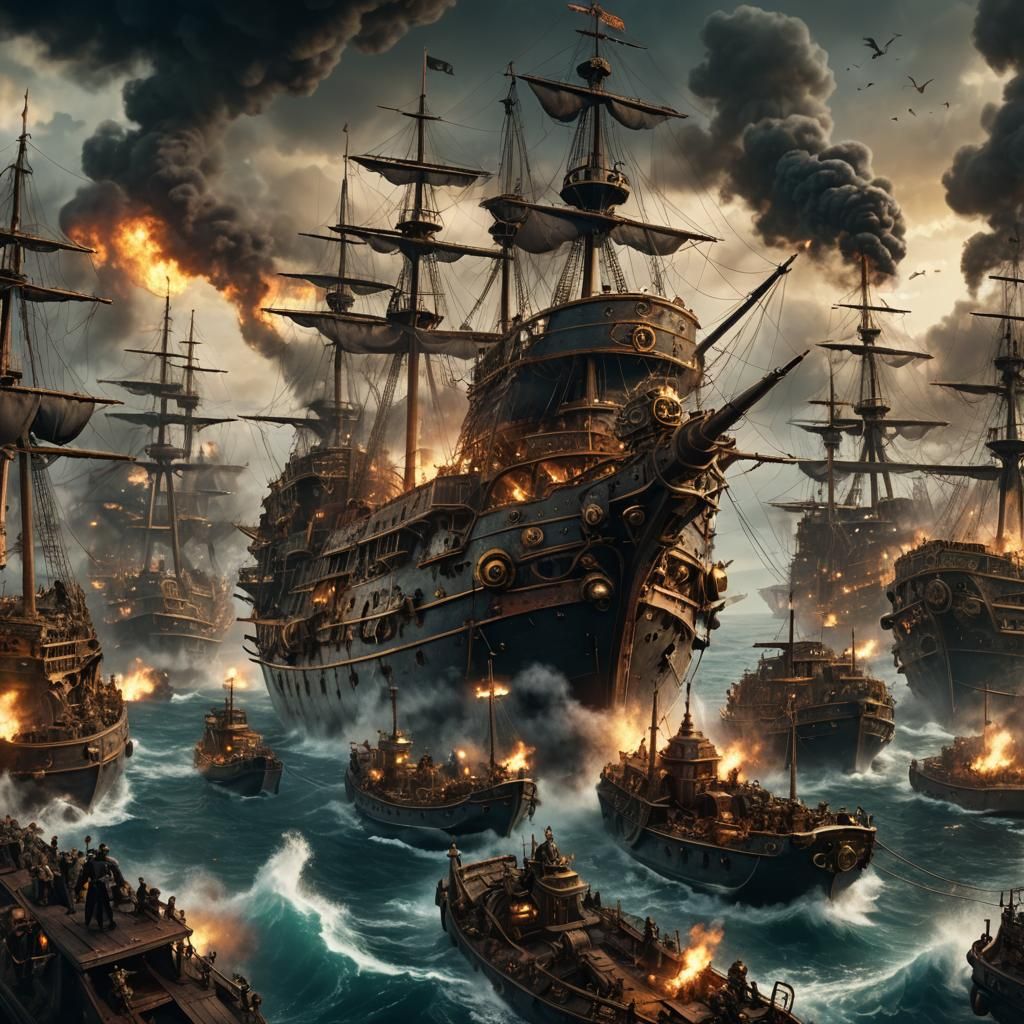 Steampunk Pirate Demon Armada Prepares for War