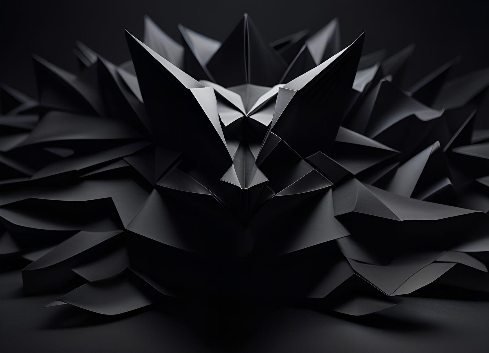 Abstract Origami Paper Sculpture in 8K