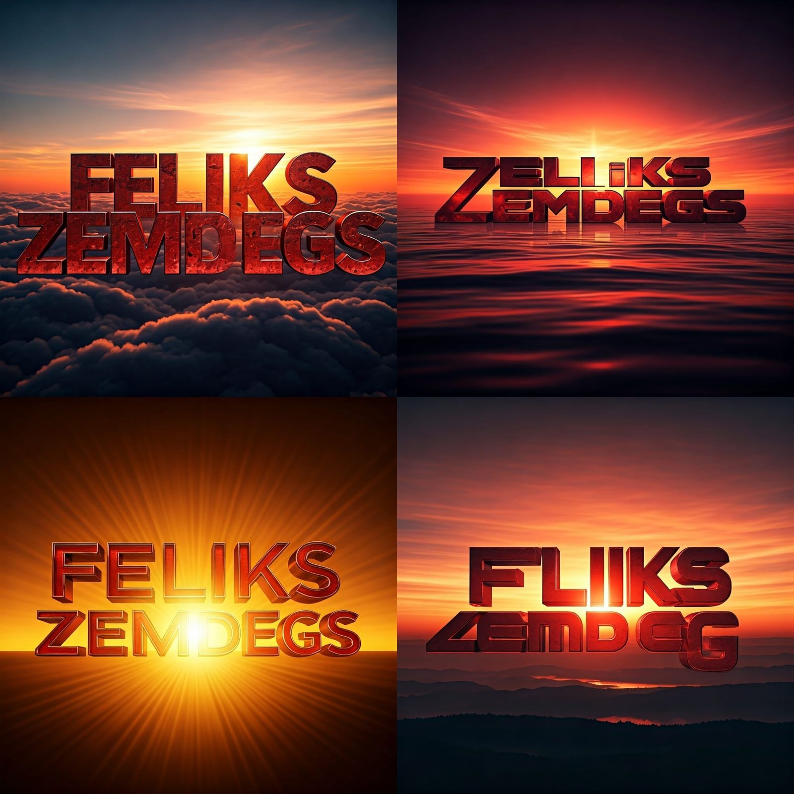 Metallic Sign of Feliks Zemdegs at Sunrise