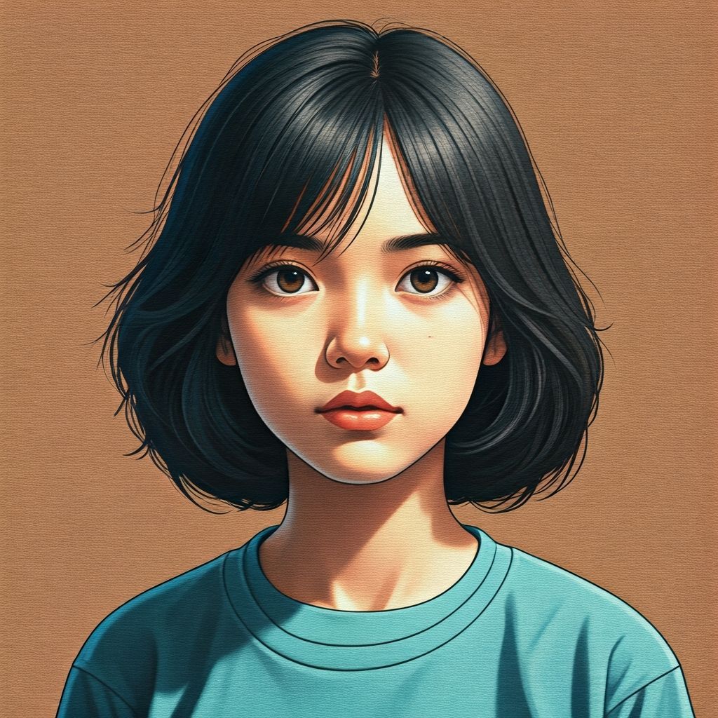 Surreal Thai Woman in Woven Tapestry Style