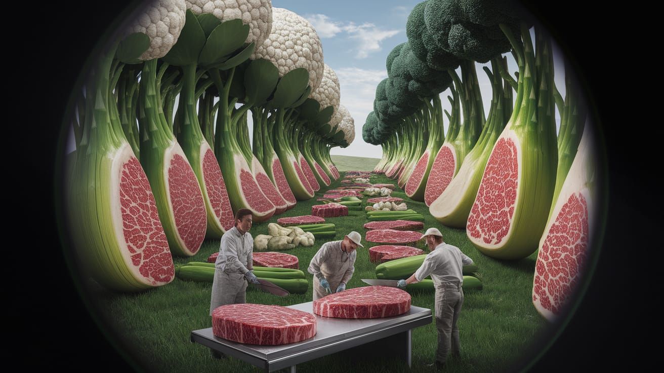 Giant Vegetable Farm with Hidden Wagyu Beef