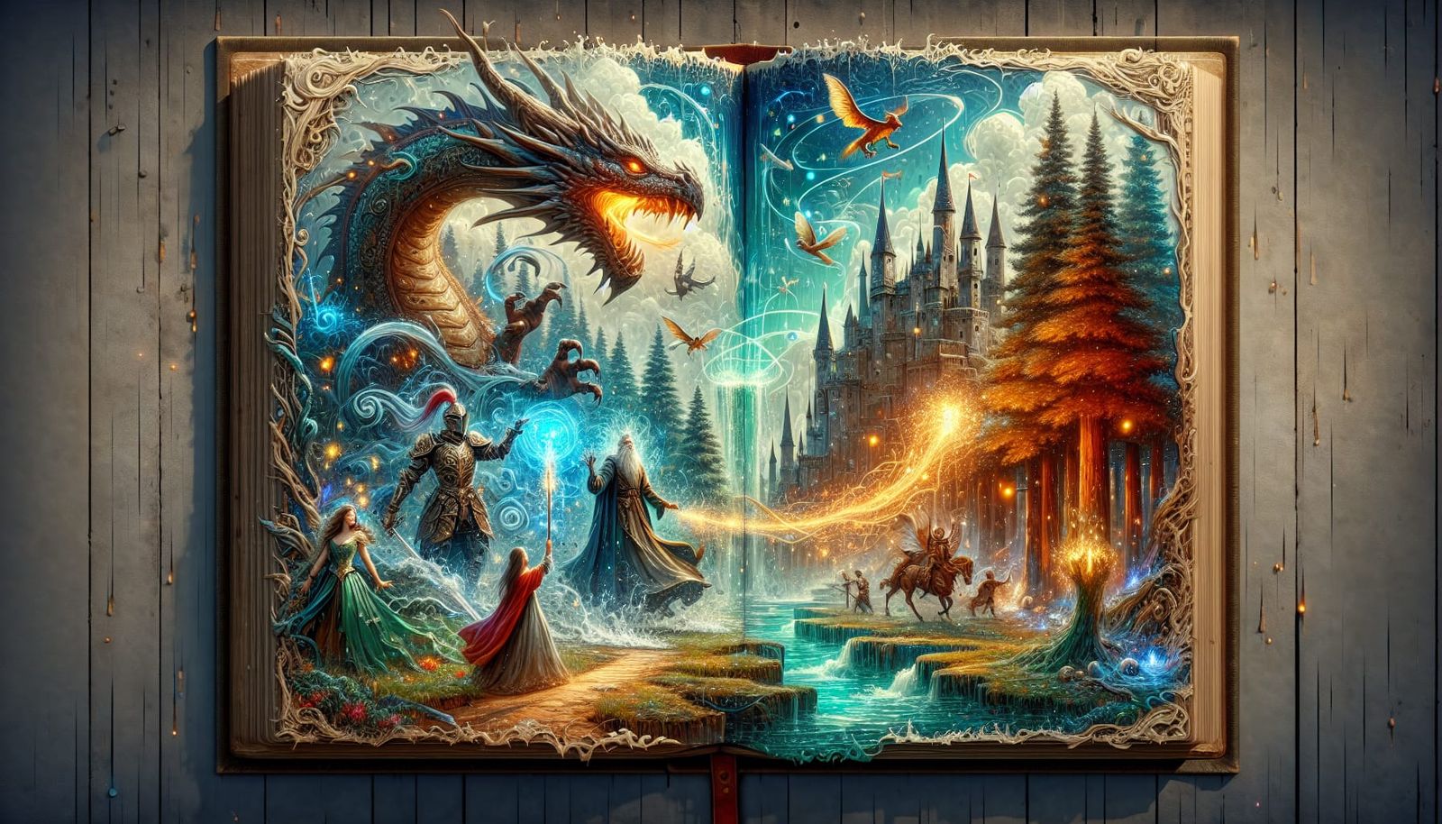 Fantasy Pop-Up Book: Dragon, Knight, and Wizard