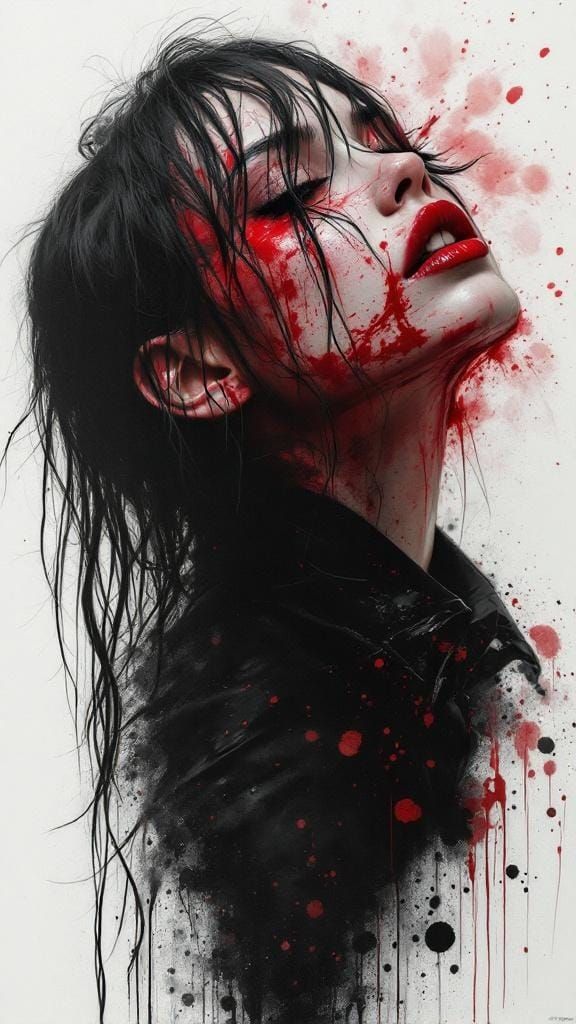 Surreal Portrait: Woman in Cinematic Noir Style