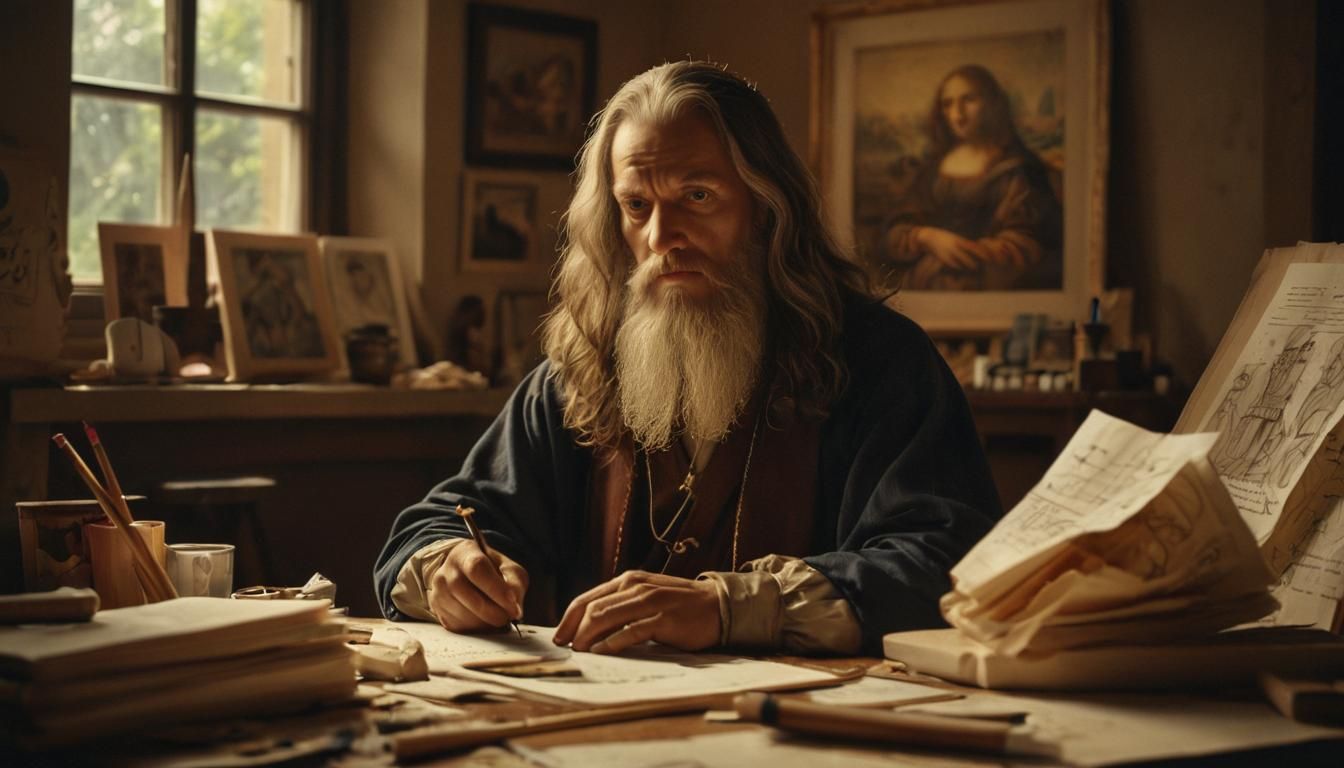 Leonardo da Vinci Portrait in Renaissance Style