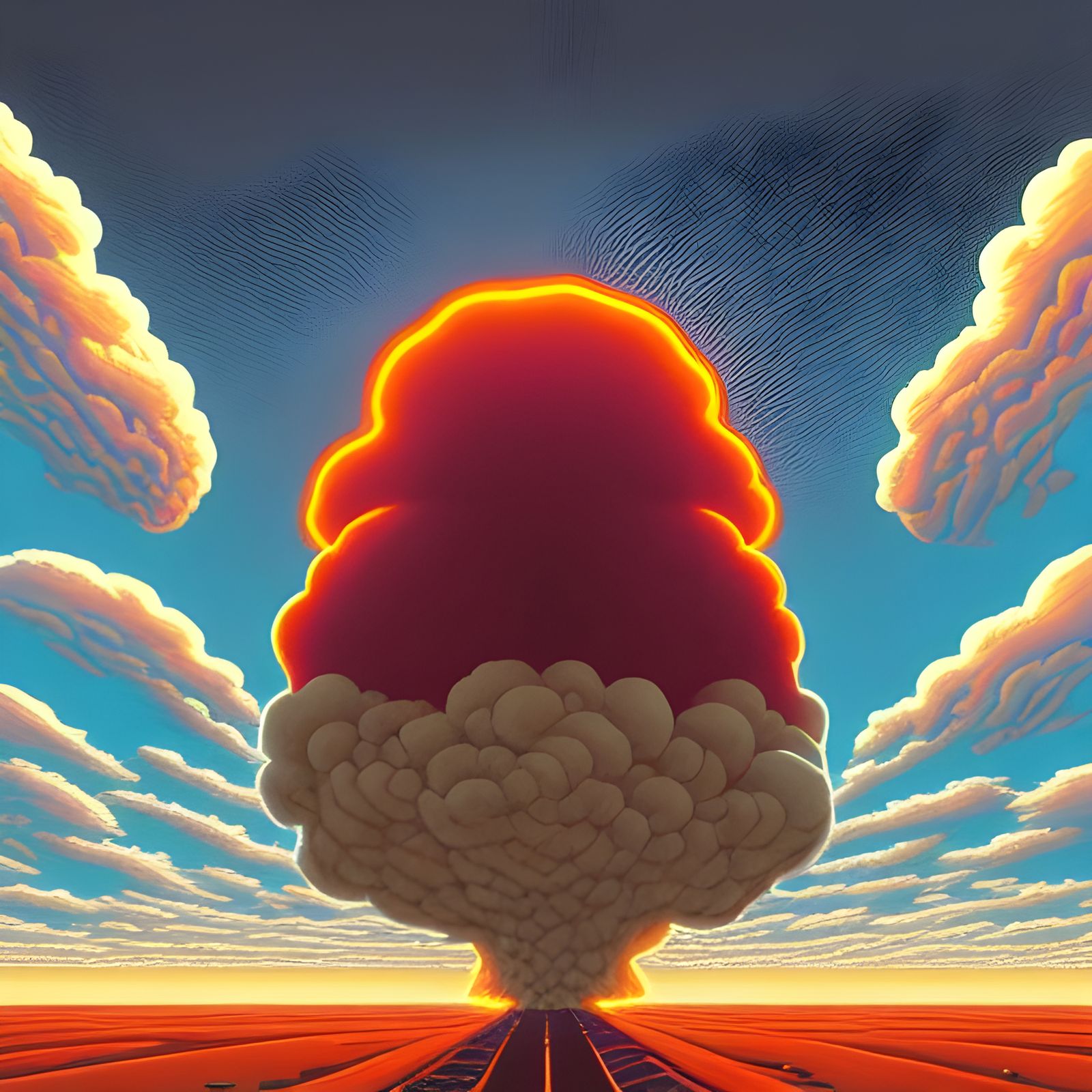 Surreal Foam Nuclear Explosion: Fantasy Art