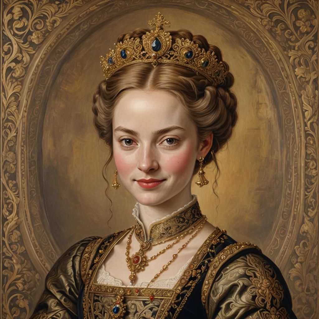 Queen Madeleine de Valois Portrait in Renaissance Style
