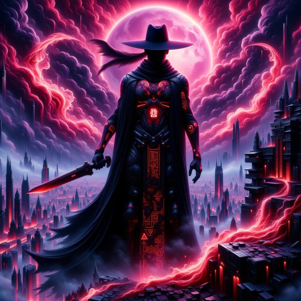 Lamont Cranston as The Shadow in the year 3125,